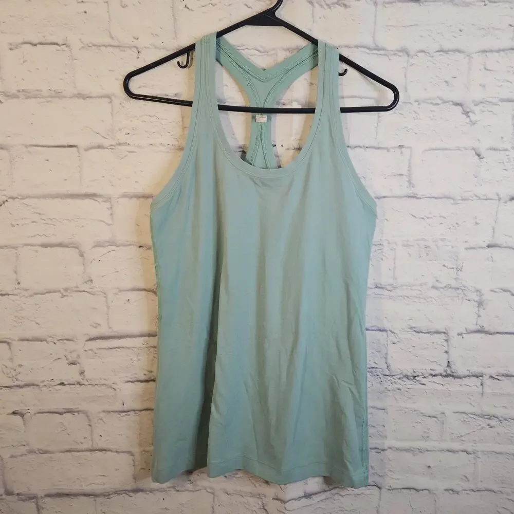 Lululemon Women’s Cool Racerback Tank Teal Blue Size 10 Full Length